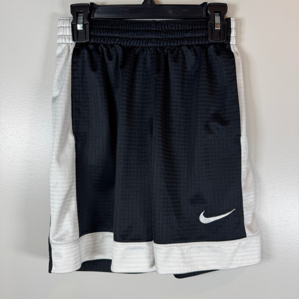 Nike‎ Shorts Black White Basketball Athletic Mesh Pockets Boys S Gym